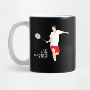 eat sleep badminton repeat Mug